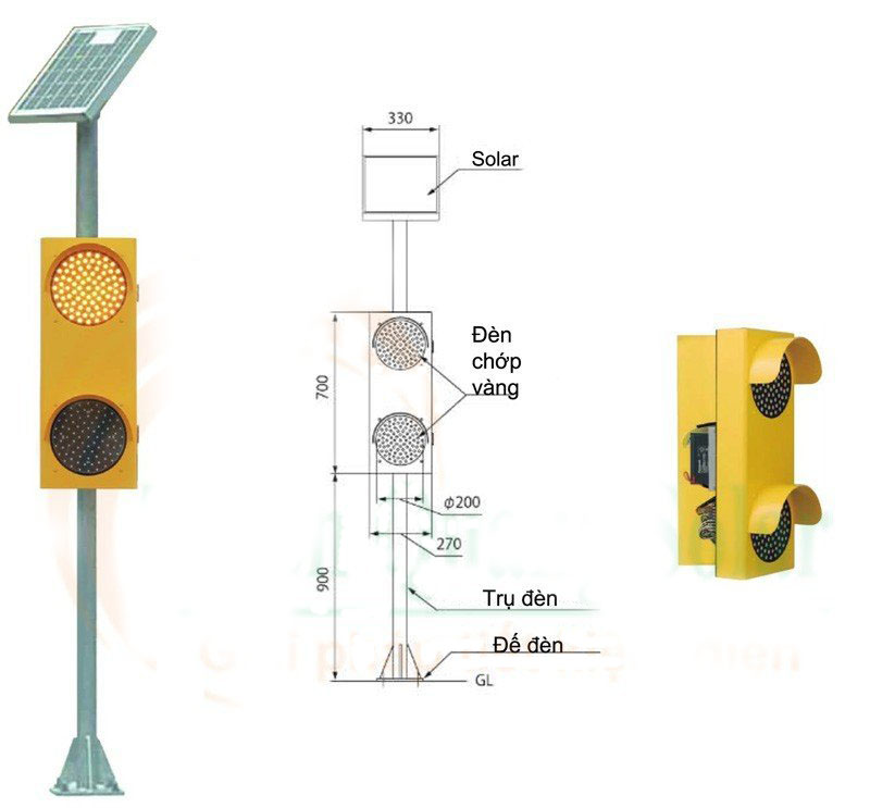 ĐÈN ĐÔI CHỚP VÀNG NĂNG LƯỢNG MẶT TRỜI D200